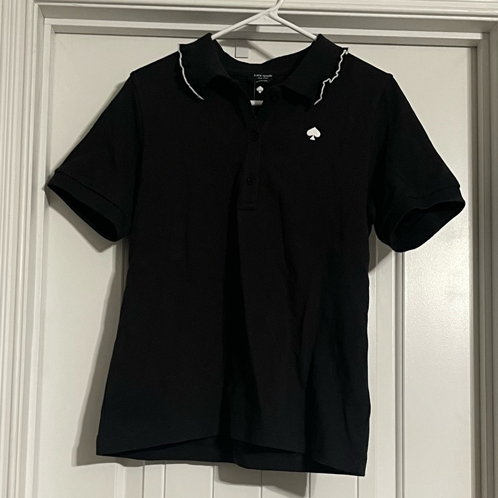Kate Spade Ruffle Logo Polo ♠️ - Picture 2 of 9